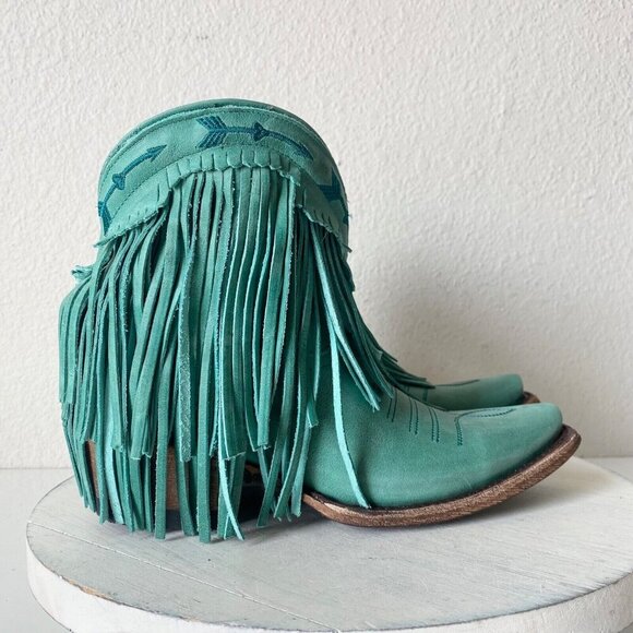 Junk Gypsy SPITFIRE Lane Boots 5  Womens Cowboy Bootie Turquoise Cowgirl Western - Picture 2 of 10